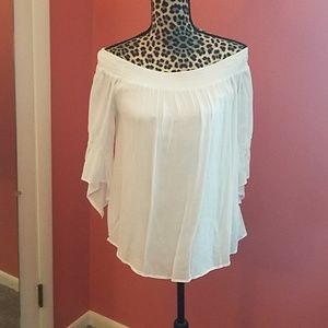 NWT Off the shoulder white top with 3/4 sleeves